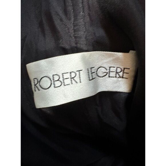 Robert Legere Black & Gold Evening Gown With Floral Sequin and Lace Bodice Sz Sm - Picture 4 of 15